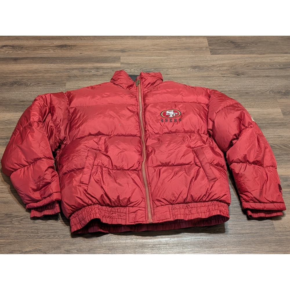 Vintage Pro Player SF 49ers Goose Down Puffer Jacket Size XL 90s‎ NFL READ